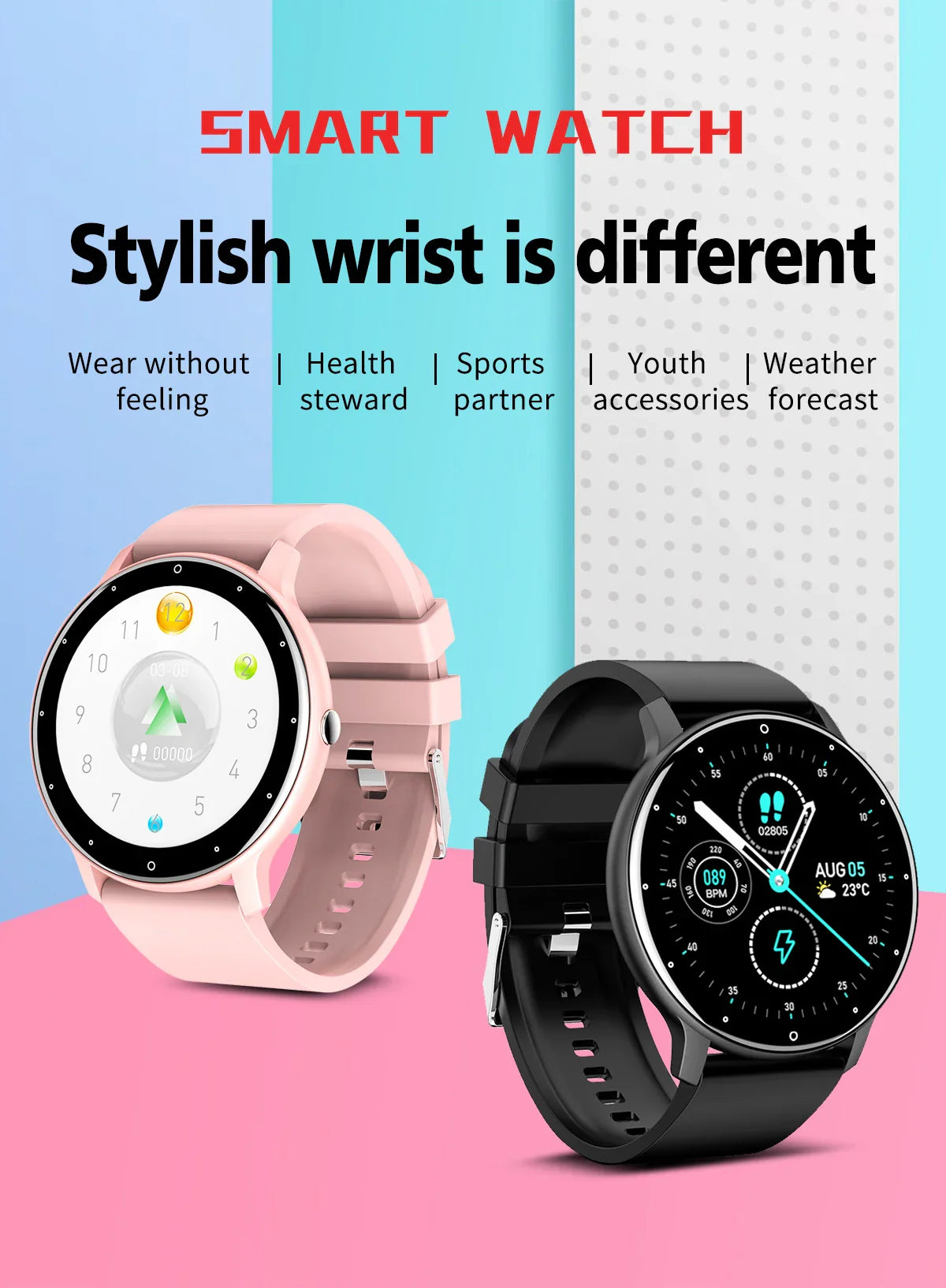 LIGE Women Smart Watches Heart Rate Monitoring Bracelet Waterproof Sleep Monitoring Fitness Sports Smartwatch Activity Tracker