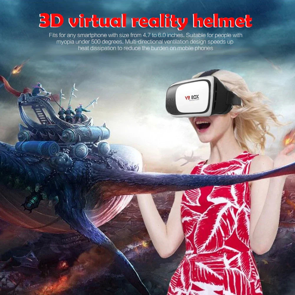 Original VR Virtual Reality 3D Glasses Box Stereo Google Cardboard Headset Helmet for IOS Android Smartphone Rocker