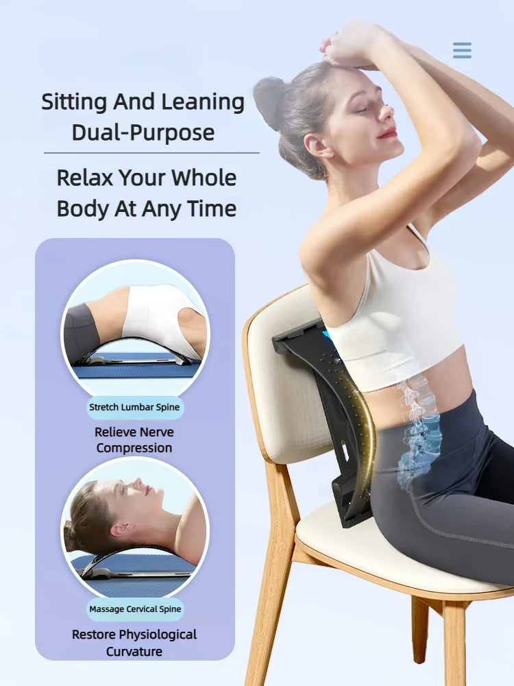 Back Massager Stretch Lumbar Support Relaxation Spine Pain Relief Vertebral Relaxer Stretches The Lower Traction Corrects Waist