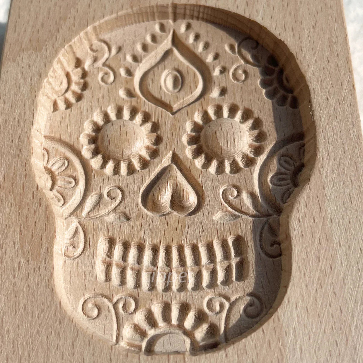 Wooden Cookie Molds for Halloween, 3D Carved Embossed Gingerbread Mould for Baking, Pumpkin Skull Ghost Witch Jack O 'Lantern