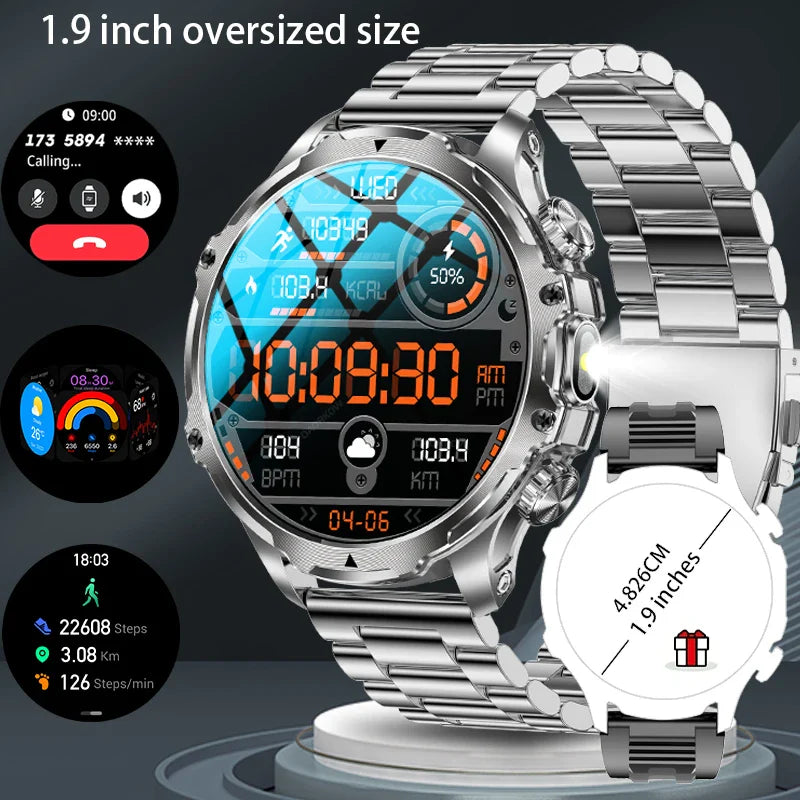 2025 New GPS LED 700MAH Sports Smartwatch Men's 1.90 "AMOLED Screen Heart Rate Blood Pressure Health Smart Watch For Huawei IOS