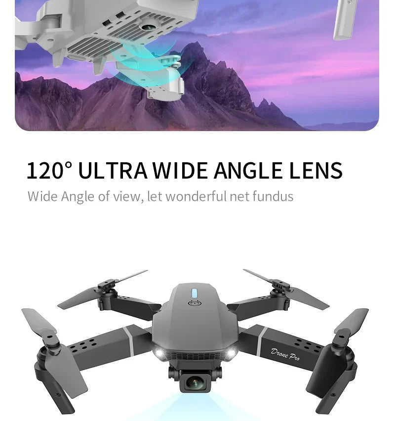 New E88 Pro RC Drone 4K Professinal With 1080P Wide Angle Dual HD Camera Foldable RC Helicopter WIFI FPV Height Hold Apron Sell