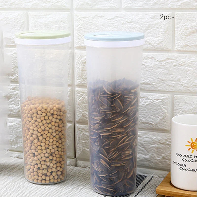 【Hot sales】1pc Rice And Grains Food Storage Canister With Measuring Cup, Kitchen Moisture-proof And Insect-proof Dust-proof