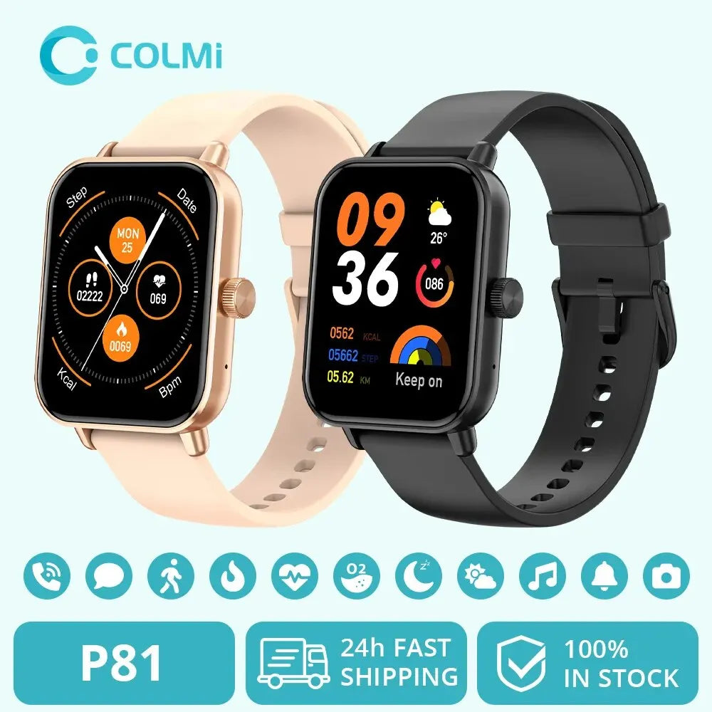 COLMI P81 Voice Calling Smart Watch Ultra 1.9'' HD Screen 24H Health Monitor 100+ Sports Modes 200+ Watch Faces Smartwatch