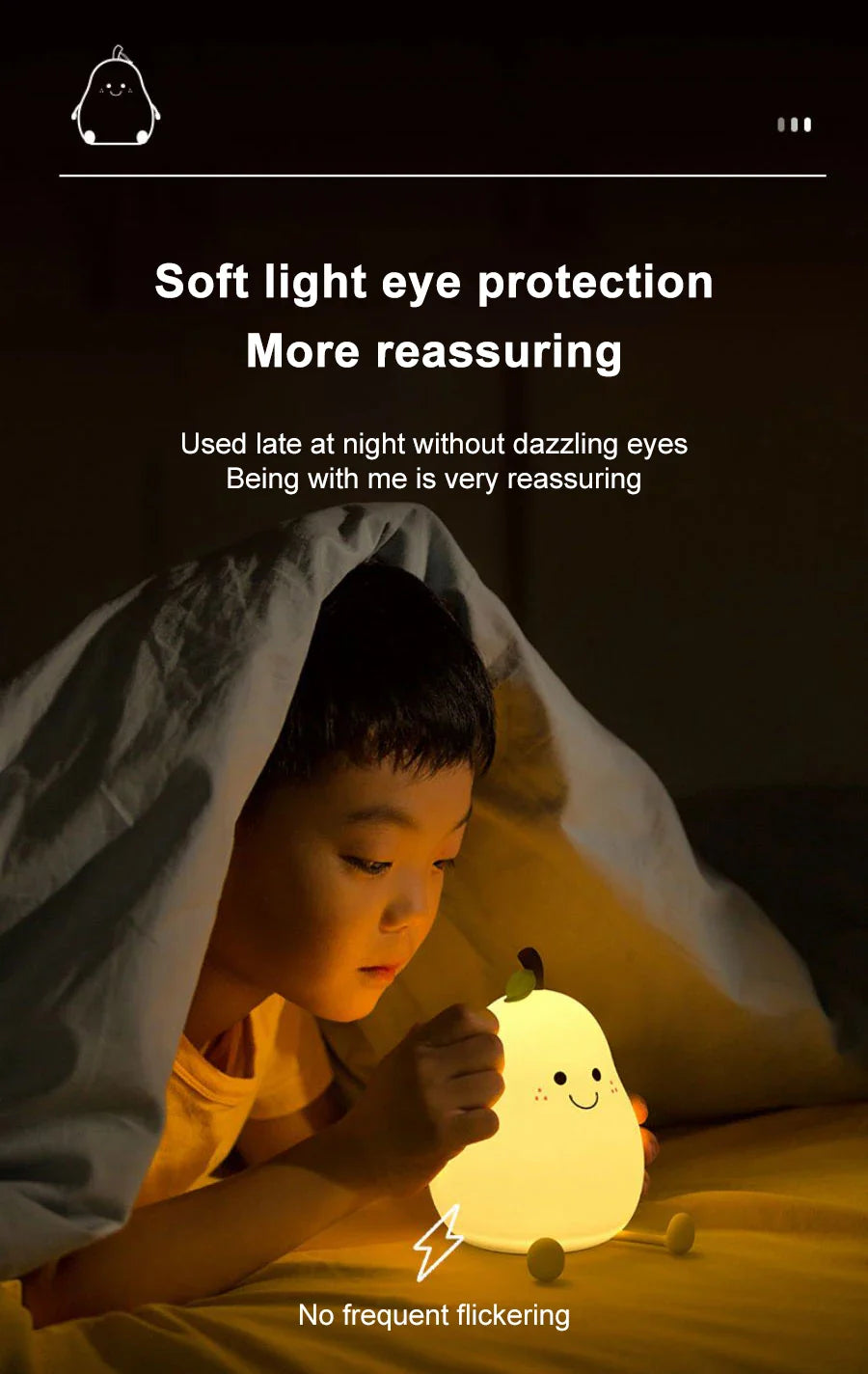 USB Rechargeable Night Light Pear Silicone Night Lights Touch Sensor Bedroom Bedside Cat Lamp With Remote For Kids Baby Gifts