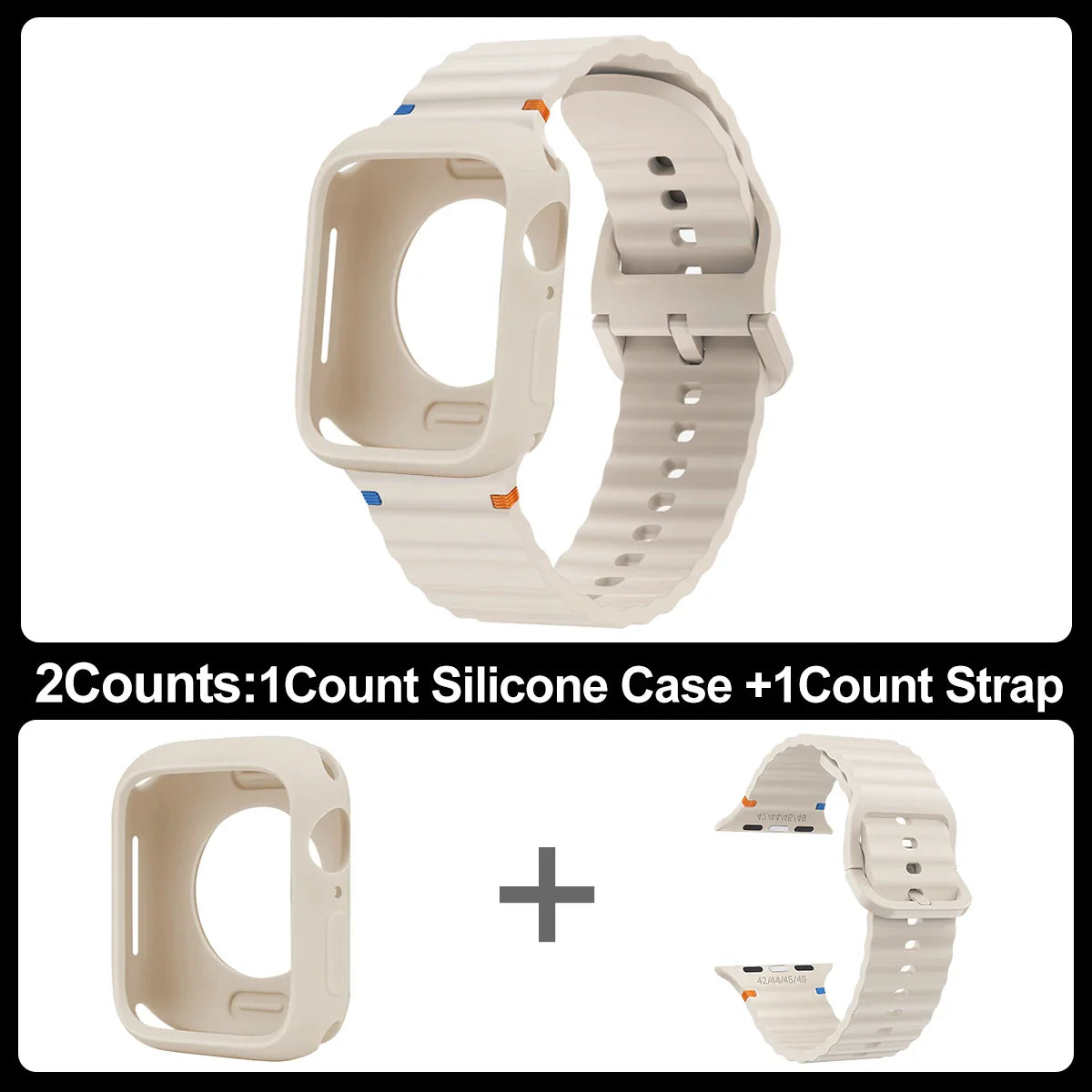 2pcs Silicone case+Band for Apple Watch Series Ultra 10 9 8 7 6 5 SE screen protector+Strap for iWatch 38/41/42/46/49mm Bracele