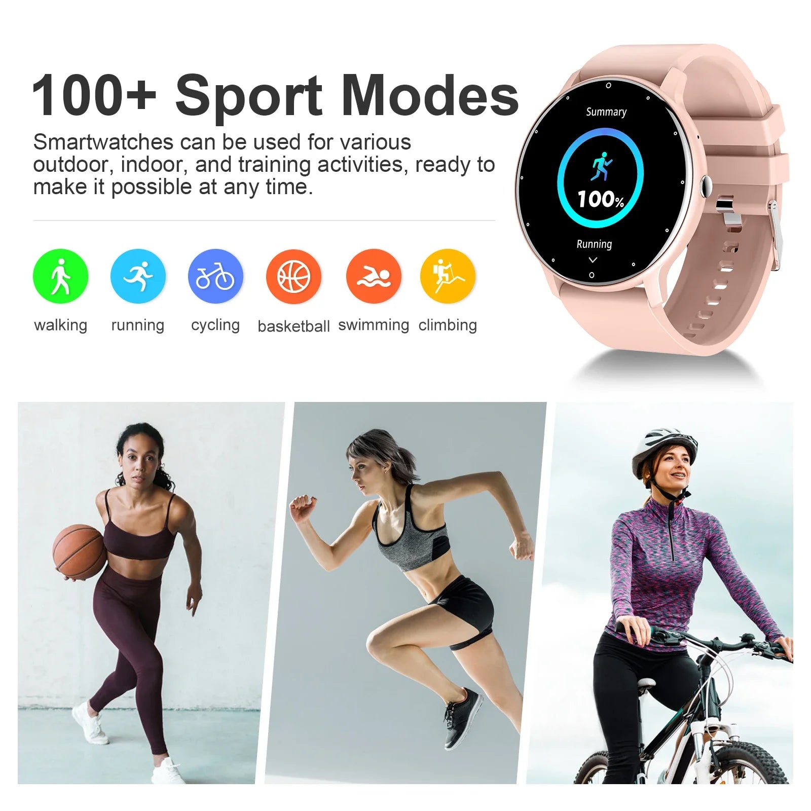 LIGE Women Smart Watches Heart Rate Monitoring Bracelet Waterproof Sleep Monitoring Fitness Sports Smartwatch Activity Tracker