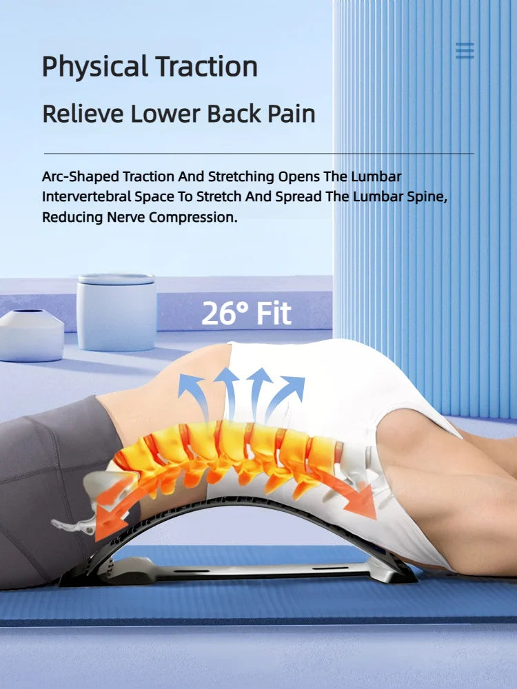 Back Massager Stretch Lumbar Support Relaxation Spine Pain Relief Vertebral Relaxer Stretches The Lower Traction Corrects Waist