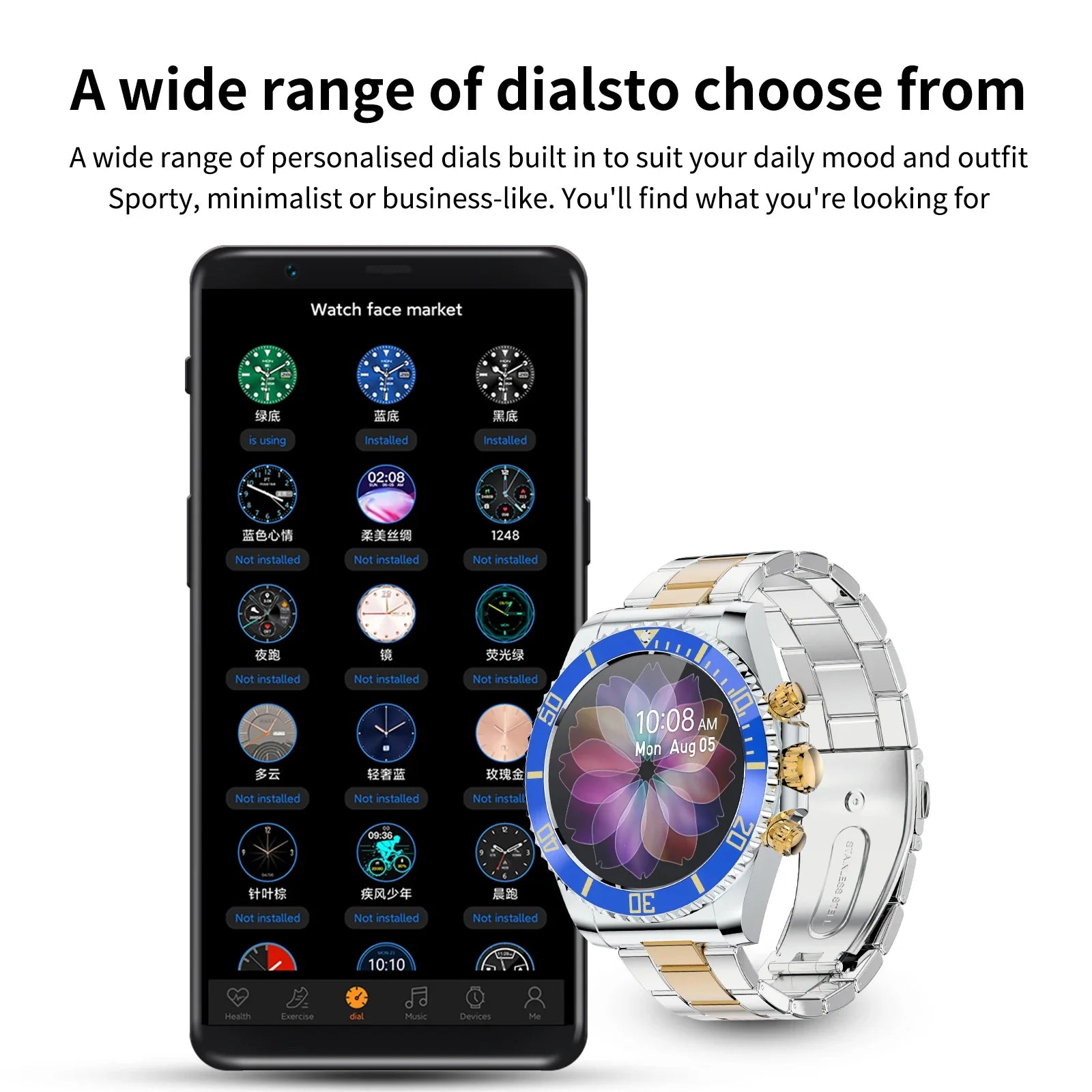 Aanshi High-End Men's SmartWatch AW12 2025 Luxury watches men Bluetooth Call 24H Health Monitoring  Business men's Smart Watch