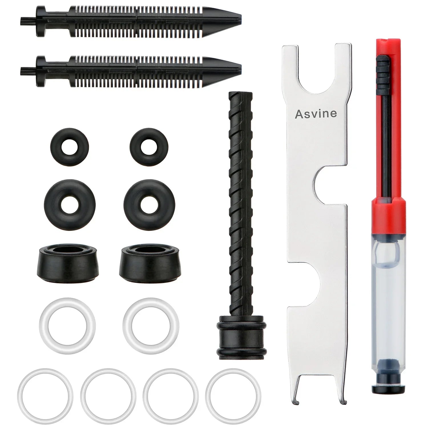 Asvine Vacuum and Piston Fountain Pen O-Rings, Gaskets, Piston Rod, Grease, Feeds, Wrench Accessories Set