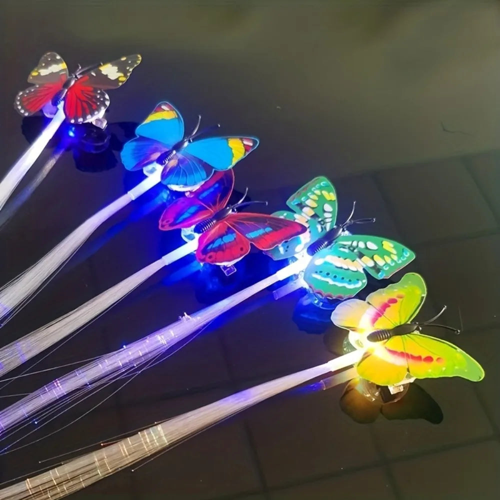 LED Glow Hair Braid Butterfly Light 5 Pcs Colour Hairpin Novetly light Up Bar Party Decoration Christmas Children and Adults