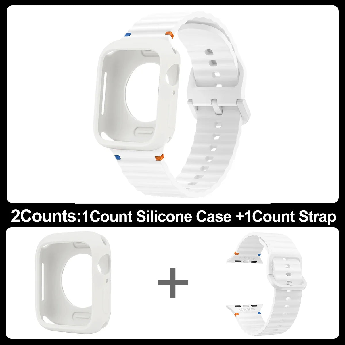 2pcs Silicone case+Band for Apple Watch Series Ultra 10 9 8 7 6 5 SE screen protector+Strap for iWatch 38/41/42/46/49mm Bracele