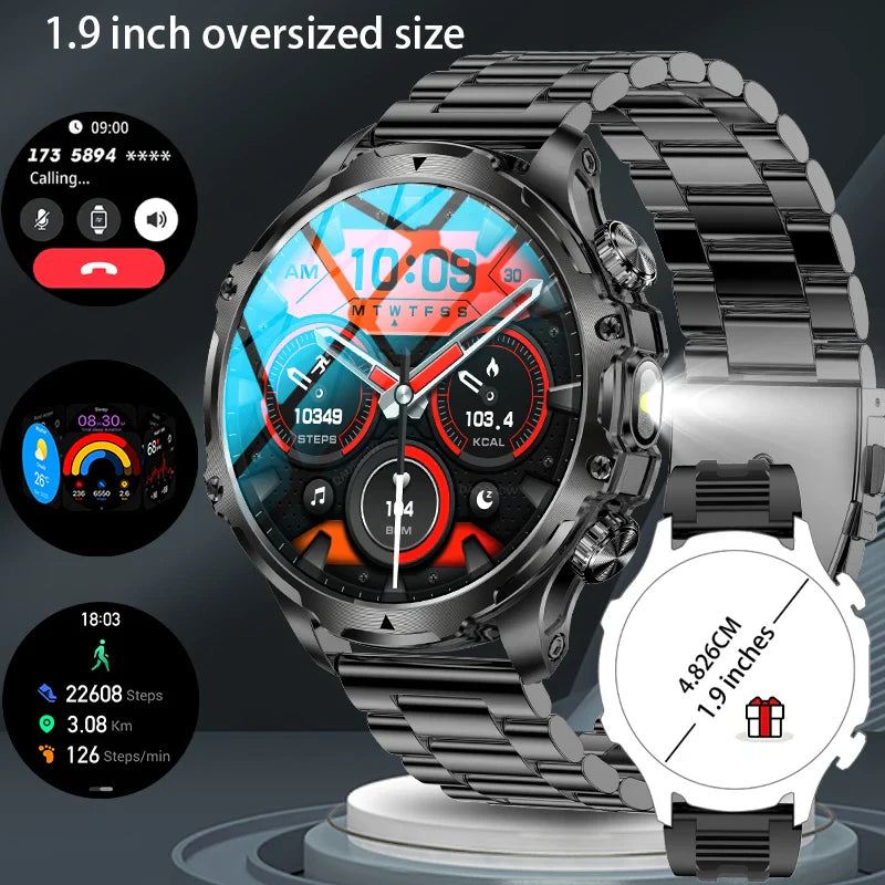 2025 New GPS LED 700MAH Sports Smartwatch Men's 1.90 "AMOLED Screen Heart Rate Blood Pressure Health Smart Watch For Huawei IOS