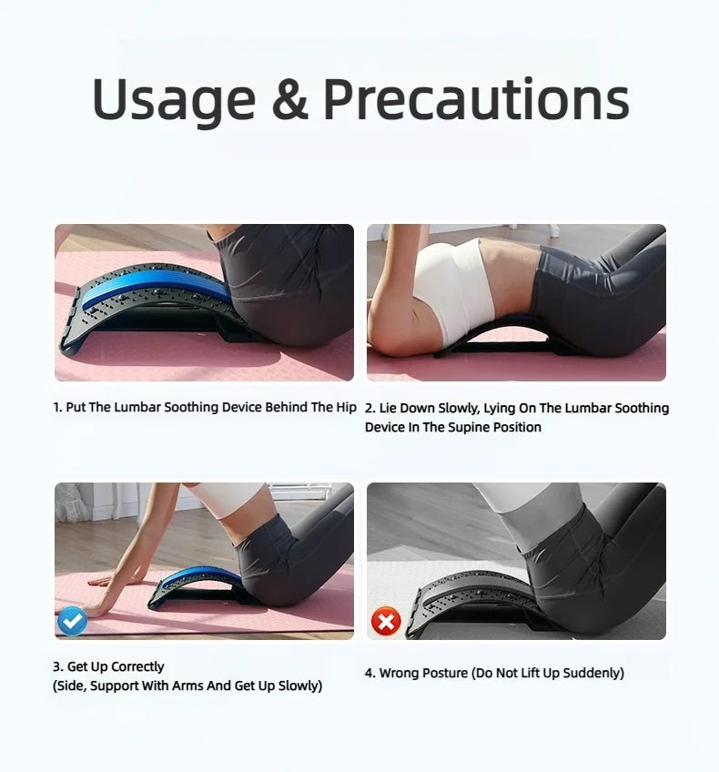 Back Massager Stretch Lumbar Support Relaxation Spine Pain Relief Vertebral Relaxer Stretches The Lower Traction Corrects Waist