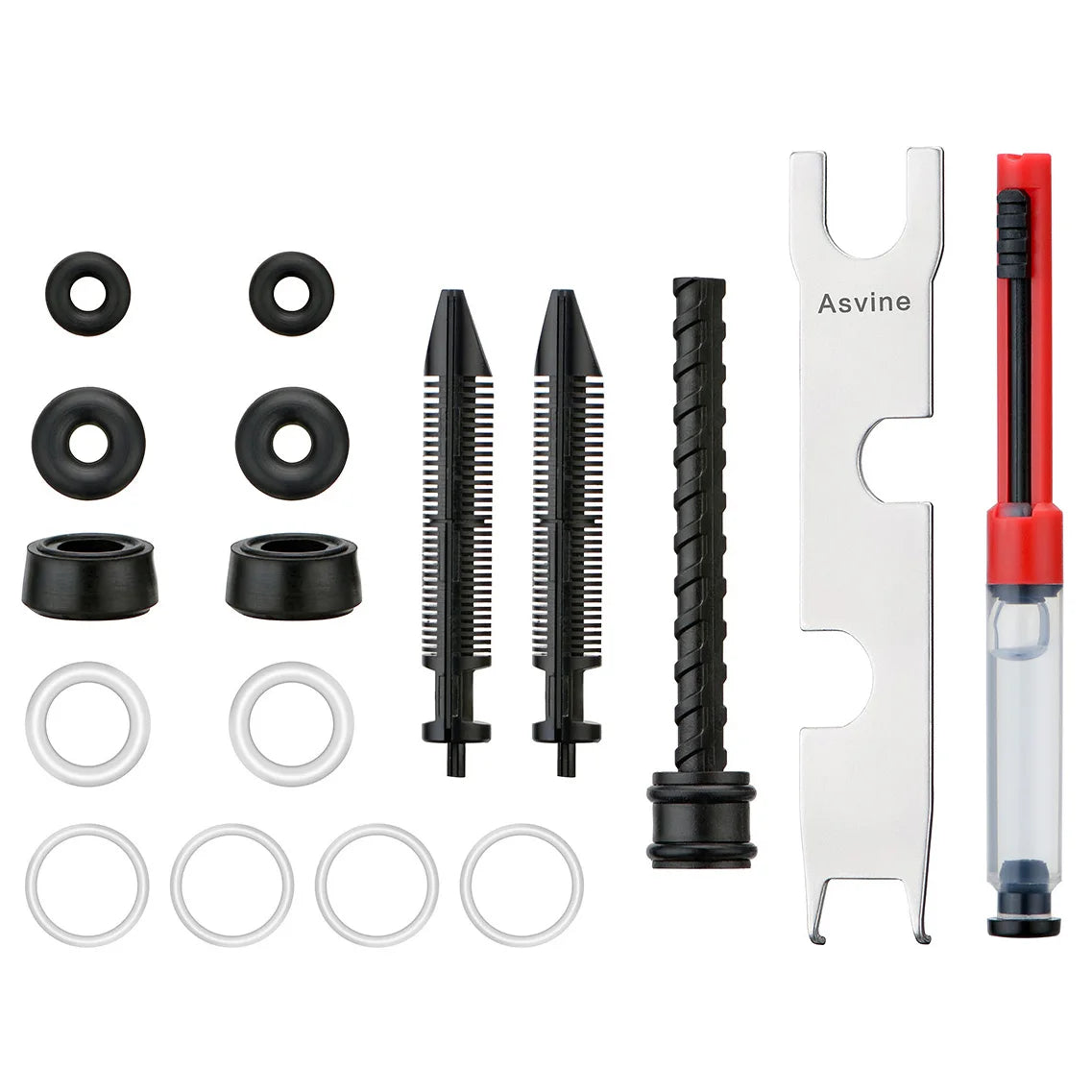 Asvine Vacuum and Piston Fountain Pen O-Rings, Gaskets, Piston Rod, Grease, Feeds, Wrench Accessories Set