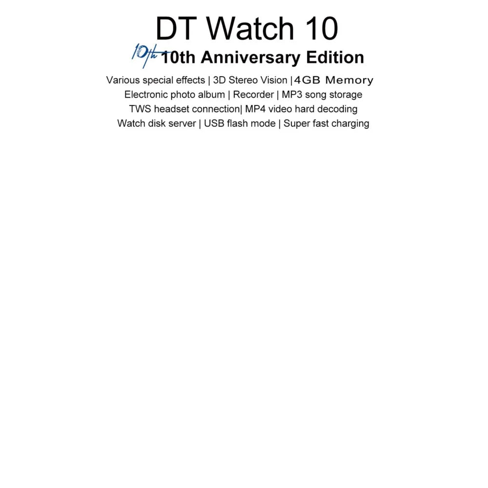 TOP AMOLED DT Watch X Smart Watch 4GB ROM Bluetooth Call Compass Games Smart Gesture 3D Vision Series DT Watch 10 Smartwatch Men