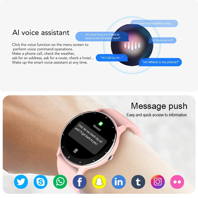 LIGE Women Smart Watches Heart Rate Monitoring Bracelet Waterproof Sleep Monitoring Fitness Sports Smartwatch Activity Tracker