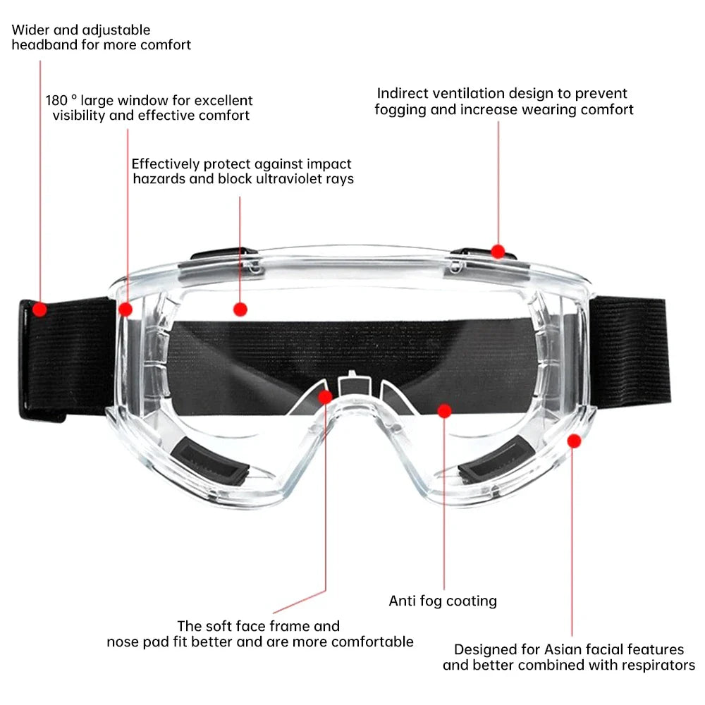 Motorcycle Goggles Glasses Men Women Eye Protect Off-road Cycling Safety Anti Dust Glasses Protection Moto Dust-proof Eyeglasses